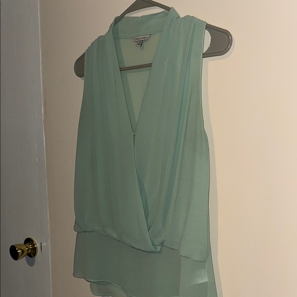 Naked Zebra Green Wrap Sleeveless Blouse - Picture 2 of 5
